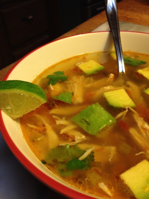 Use the search box to find the recipe for this low-carb avocado chicken soup
